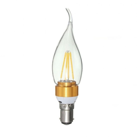 E27 E14 E12 B22 B15 4W Glod Pull Tail Incandescent Candle Light Bulb Non-Dimmable 110V