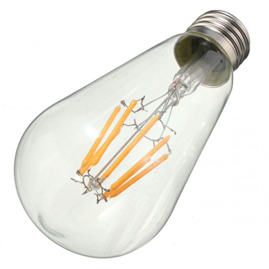 E27 ST58 8W Warm White COB LED Filament Retro Edison LED Bulbs AC110V / AC220V