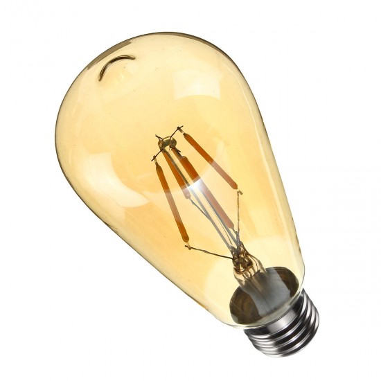 E27 ST64 4W Golden Cover Dimmable Edison Retro Vintage Filament COB LED Bulb Light Lamp AC110/220V