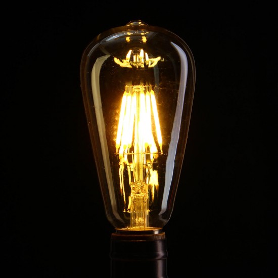 E27 ST64 6W Golden Cover Dimmable Edison Retro Vintage Filament COB LED Bulb Light Lamp AC110/220V