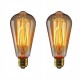 2Pcs/Pack E27 Edison Incandescent Bulb Vintage Lamp Filament Retro ST64 40W 110V Warm White Ideal for Decoration Antique Light Fixture