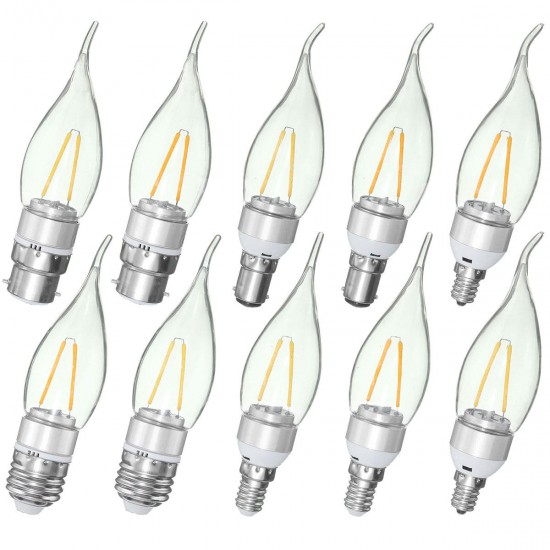 Non-Dimmable E27 E14 E12 B22 B15 2W Sliver Pull Tail Incandescent Candle Light Bulb 220V