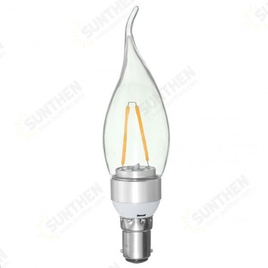 Non-Dimmable E27 E14 E12 B22 B15 2W Sliver Pull Tail Incandescent Candle Light Bulb 220V