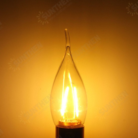 Non-Dimmable E27 E14 E12 B22 B15 2W Sliver Pull Tail Incandescent Candle Light Bulb 220V