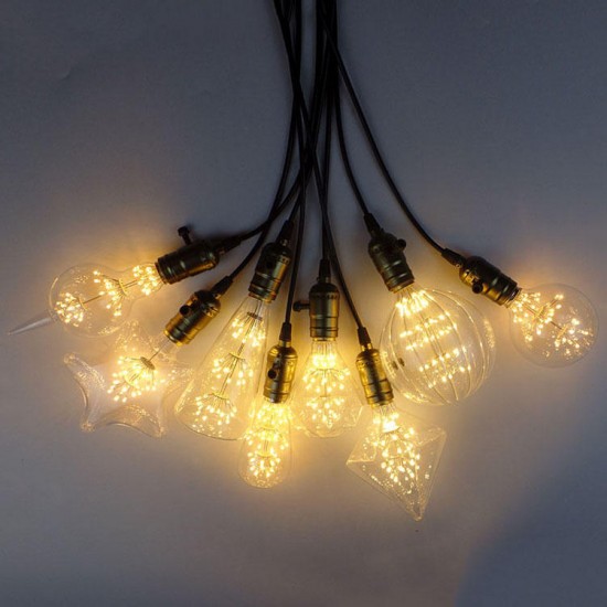 E27 E14 3W Retro Sky Star Edison Bulb LED Incandescent Lamp Chandelier Hanging Light AC220V