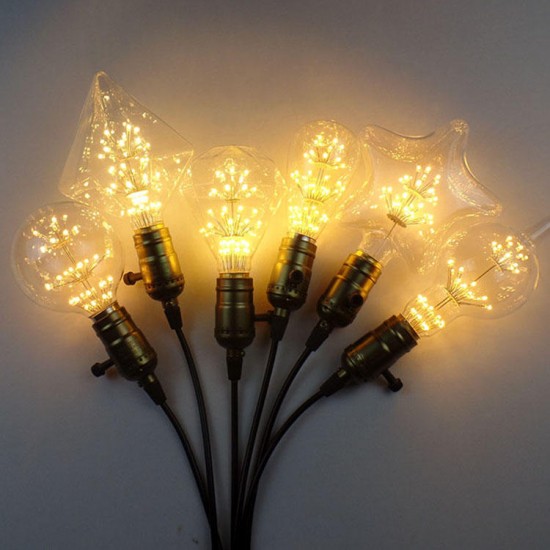 E27 E14 3W Retro Sky Star Edison Bulb LED Incandescent Lamp Chandelier Hanging Light AC220V