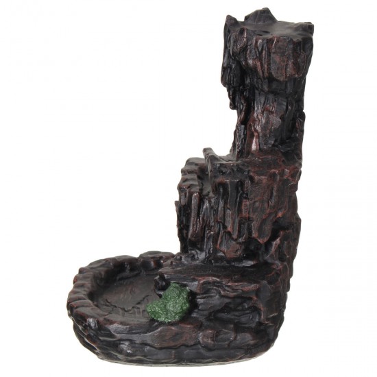 Backflow Incense Cone Burner Censer Holder Mountain Waterfall Stream Home Fragrant Furnace Decor