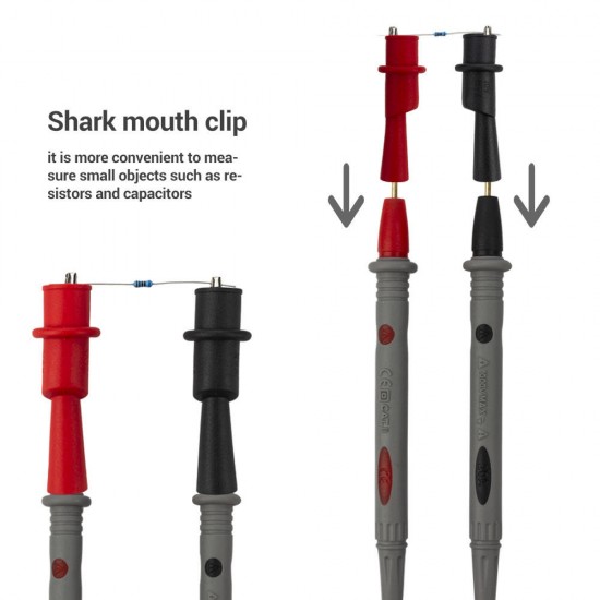 PT1006 Needle Tip Probe Test Leads Pin Hot Universal Digital Multimeter Lead Probe Wire Pen Cable 1000V 20A with Alligator Clip