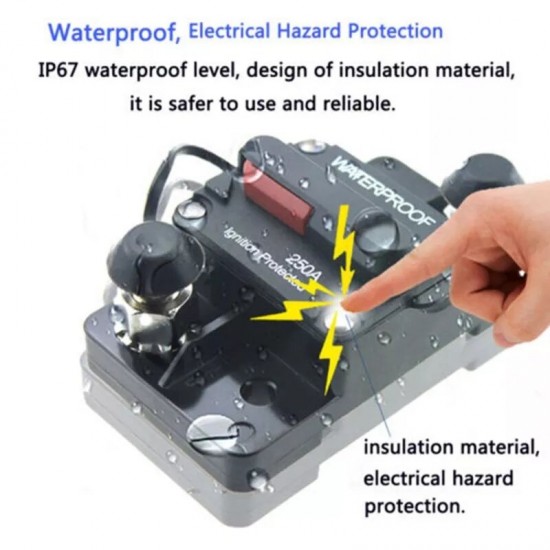 DC 12-48V 200A 250A 300A AMP Protection Circuit Breaker Fuse Reset DC Car Boat Auto Waterproof Insurance Switch