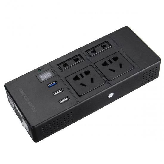 200W Mini Power Inverter 12V/24V to 220V Dual USB QC3.0 Fast Charge Voltage Converter Transformer Digital Display
