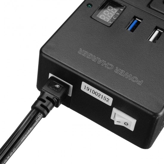 200W Mini Power Inverter 12V/24V to 220V Dual USB QC3.0 Fast Charge Voltage Converter Transformer Digital Display