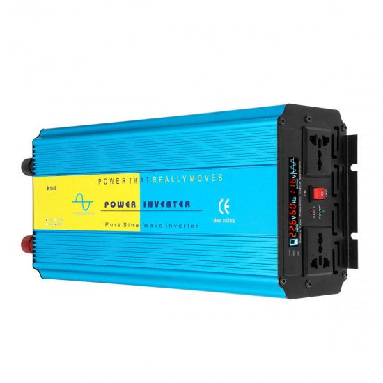 2500W Peak Pure Sine Wave Inverter 12V/24V to 110V/220V LCD Solar Power Converter