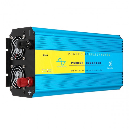 2500W Peak Pure Sine Wave Inverter 12V/24V to 110V/220V LCD Solar Power Converter