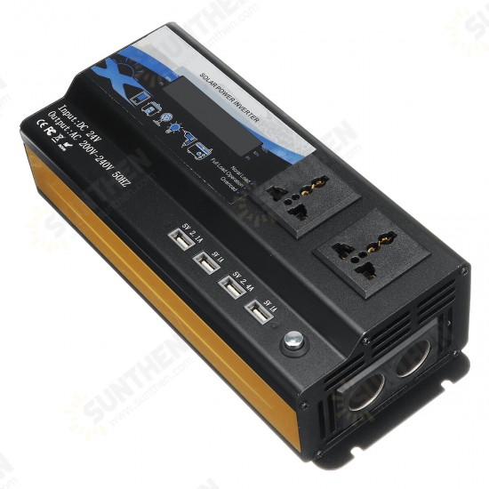 3000/4000/6000W Car Power Inverter DC 12V/24V To AC 220V 4USB Outlets Solar Converter