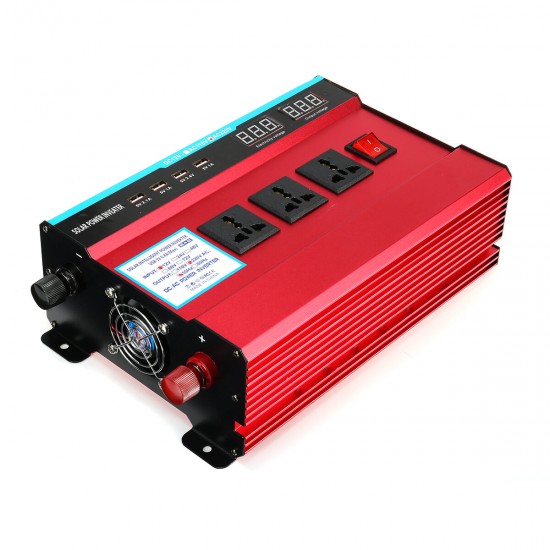 3000W Power Inverter DC 12/24V to AC 220V Car Sine Wave Converter 4 USB Charger