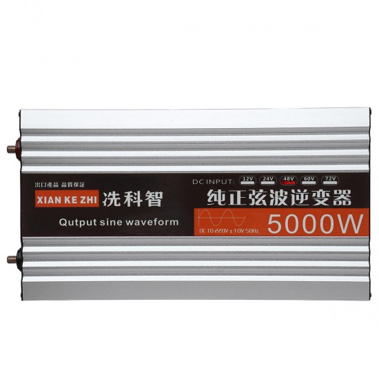 5000W 60Hz Dual Display Pure Sine Wave Inverter Power Inverter 12V/24/48/ DC To 220V AC Converter