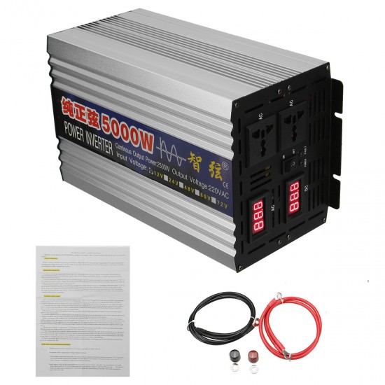 5000W Power Inverter DC 12V To AC 220V Modified Sine Wave Truck Converter Camp