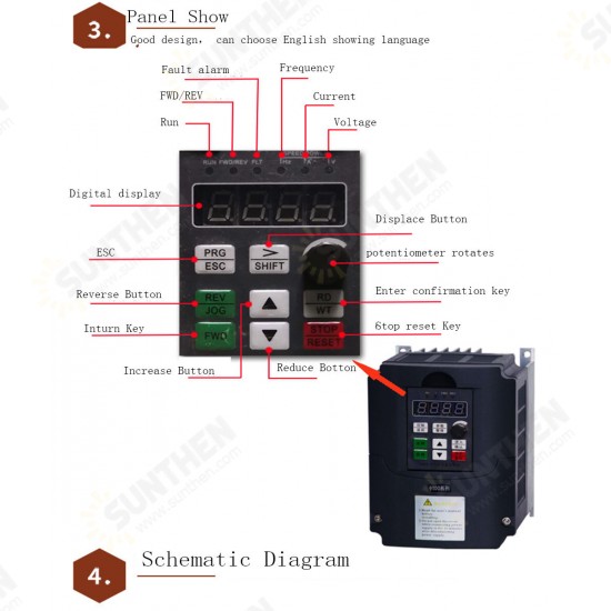 5.5KW 220V To 380V Variable Frequency Converter Speed Control Drive VFD Inverter Frequency Converter Frequency Boost Inverter