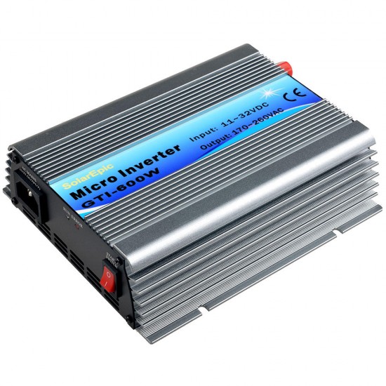 600W Solar Grid Tie Inverter DC18V / 22V-60V to AC110V/220V MPPT Pure Sine Wave Inverter 50Hz/60Hz