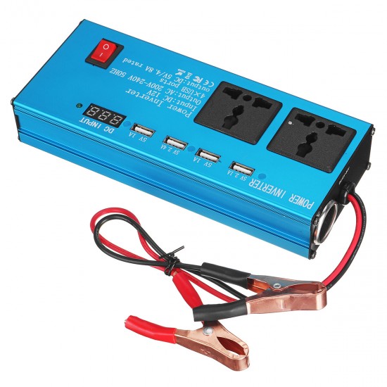 Car Power Inverter DC 12V/24V to AC 220V Voltage Converter USB Charger Auto Inversor