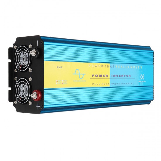 DC 12V/24V to AC 110V/220V 4000W Pure Sine Wave Power Inverter LCD Display