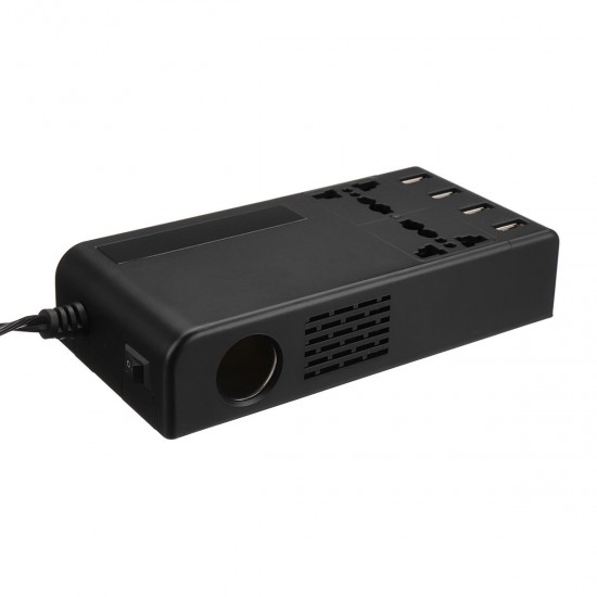 DC 12V/24V to AC 110V/220V Car Power Inverter W/ Dual AC Outlets and 4 USB Charging