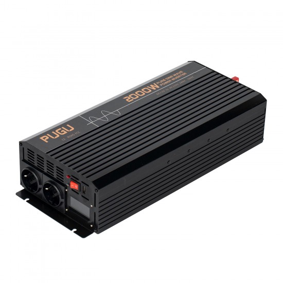 LCD 220V 50HZ Power Inverter 1600W/4000W/5000W/6000W 12V/24VDC To AC Pure Sine Wave Converter EU Socket