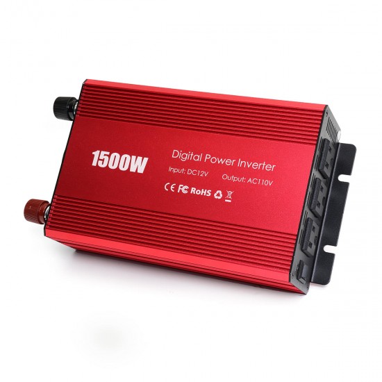 Portable 1500W Car Power Inverter DC 12V to AC 110V Modified Sine Wave Converter