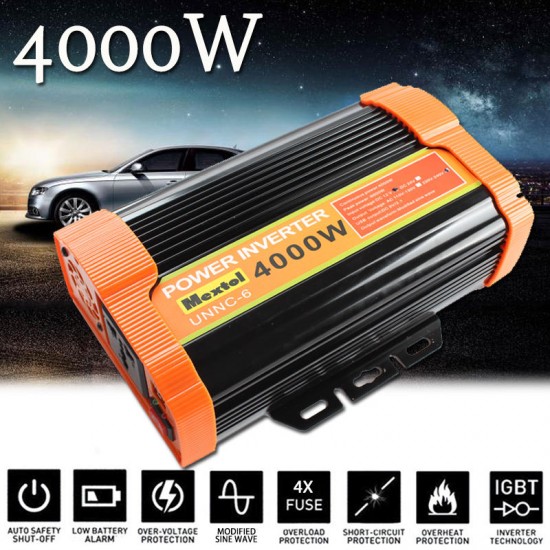 Solar Power Inverter 4000W 12V DC To 220V AC Modified Sine Wave Converter