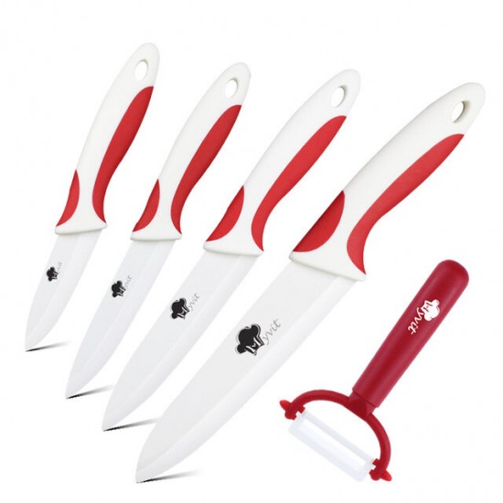 Ceramic Knife Kitchen 3 4 5 6 inch + Peeler White Blade Paring Fruit Vegetable Chef Utility Knife Cooking Tools Set