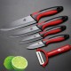 Kitchen Ceramic Knife Set 3 4 5 6 inch + Peeler Black Blade Paring Fruit Vegetable Chef Uti