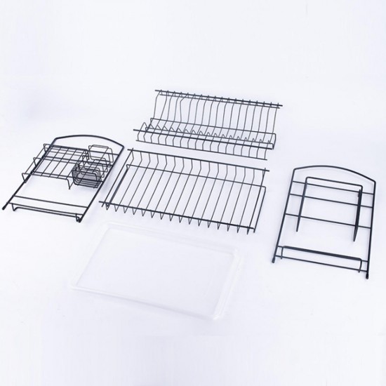 2 Layer Dish Drainer Cutlery Shelf Drying Holder Rack Drip Tray Kitchen Storage