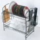 2 Layer Dish Drainer Cutlery Shelf Drying Holder Rack Drip Tray Kitchen Storage