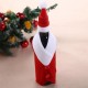 Christmas Red W-ine Bottles Covers Clothes With Hats Santa Claus Button Decor Bottle Cover Cap Kitchen