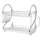 Dish Drying Rack 2 Tier Dish Rack with Utensil Holder Cup Holder and Dish Drainer for Kitchen Counter