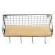 Hanging Wall Mounted Rack Storage Organizer Wood Home Display Storage Baskets w/ Iron Hook