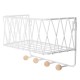 Industrial Metal Wire Wood Wall Shelf Rack Modern Loft Dorm Storage Shelf