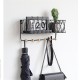 Iron Rack Wooden Wall Hanging Shelf Holder Books Pot Plant Storage +Hooks