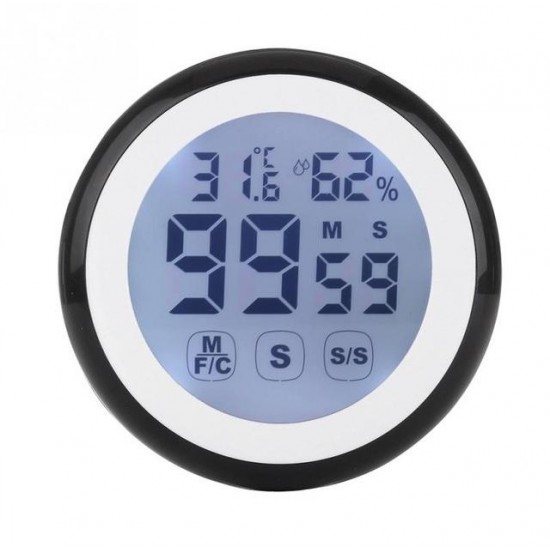 KC-02 LCD Digital Touch Screen Kitchen Timer Count UP Alarm Clock Temperature And Humidity Me