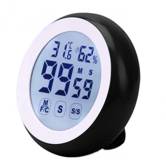 KC-02 LCD Digital Touch Screen Kitchen Timer Count UP Alarm Clock Temperature And Humidity Me