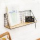 Large Metal & Wood Wall Hanging Shelf Birdcage Storage Bracket Hallway Display Home Decor