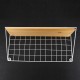 Large Metal & Wood Wall Hanging Shelf Birdcage Storage Bracket Hallway Display Home Decor