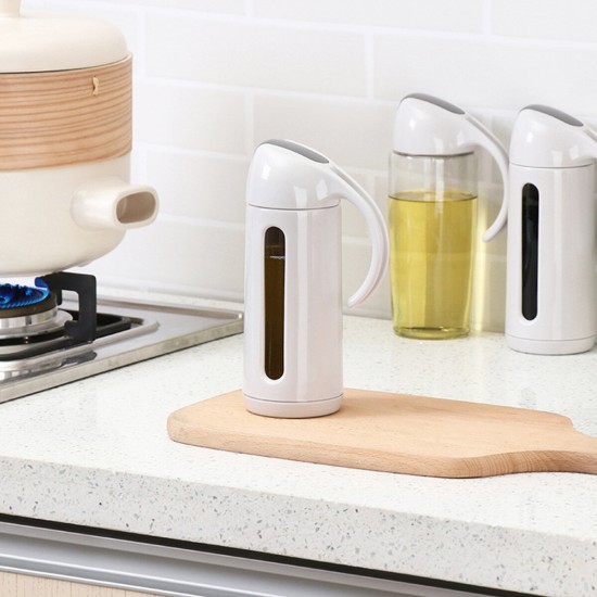 Leak-proof Glass Oil Container Stainless Steel Sauce Vinegar Condiment Bottle Dispenser for Kitchen Olive Oil Bottle