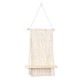 Macrame Plant Hanger Basket Hand Woven Tapestry Wood Pot Shelf Room Decoration