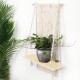 Macrame Plant Hanger Basket Hand Woven Tapestry Wood Pot Shelf Room Decoration