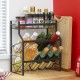 Multi-Functional 3-Tier Condiment Rack Kitchen Supplies Collection Arrangement Shelf Ground Storage Organizer