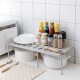 Multifunction Retractable Shelf Kitchen Iron Storage Rack For Cabinets Tableware Countertops