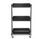 Multilayer Foldable Storage Rack with Wheels Kitchen Rolling Cart Installation Floor Shelf