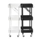 Multilayer Foldable Storage Rack with Wheels Kitchen Rolling Cart Installation Floor Shelf