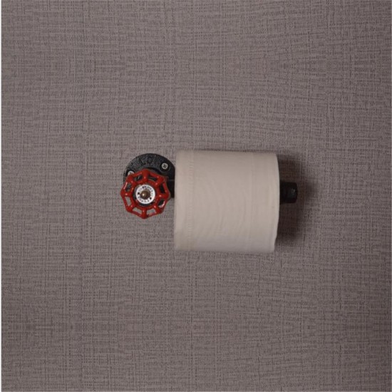 Retro Industrial Toilet Paper Roll Holder Pipe Shelf Floating Holder Bathroom Wall Mounted